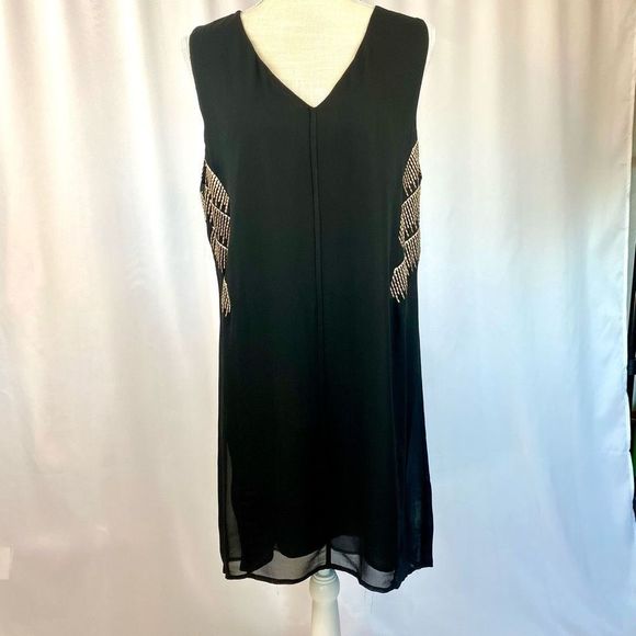 Anthropologie By Chloe Oliver Women's Black Embroidered Shift Dress Size L - Picture 15 of 15